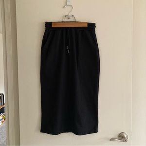 Shein Midi Casual Sweat Skirt With Back Slit and Drawstrings